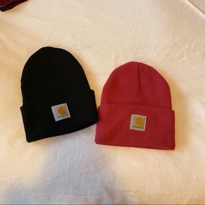 Carhartt Beanie Hats Bundle of 2 Pink Black